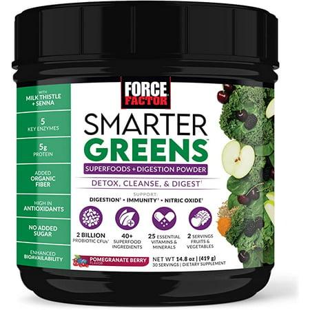 Force Factor Smarter Greens Superfoods + Digestion Powder 30sv Pomegranate Berry