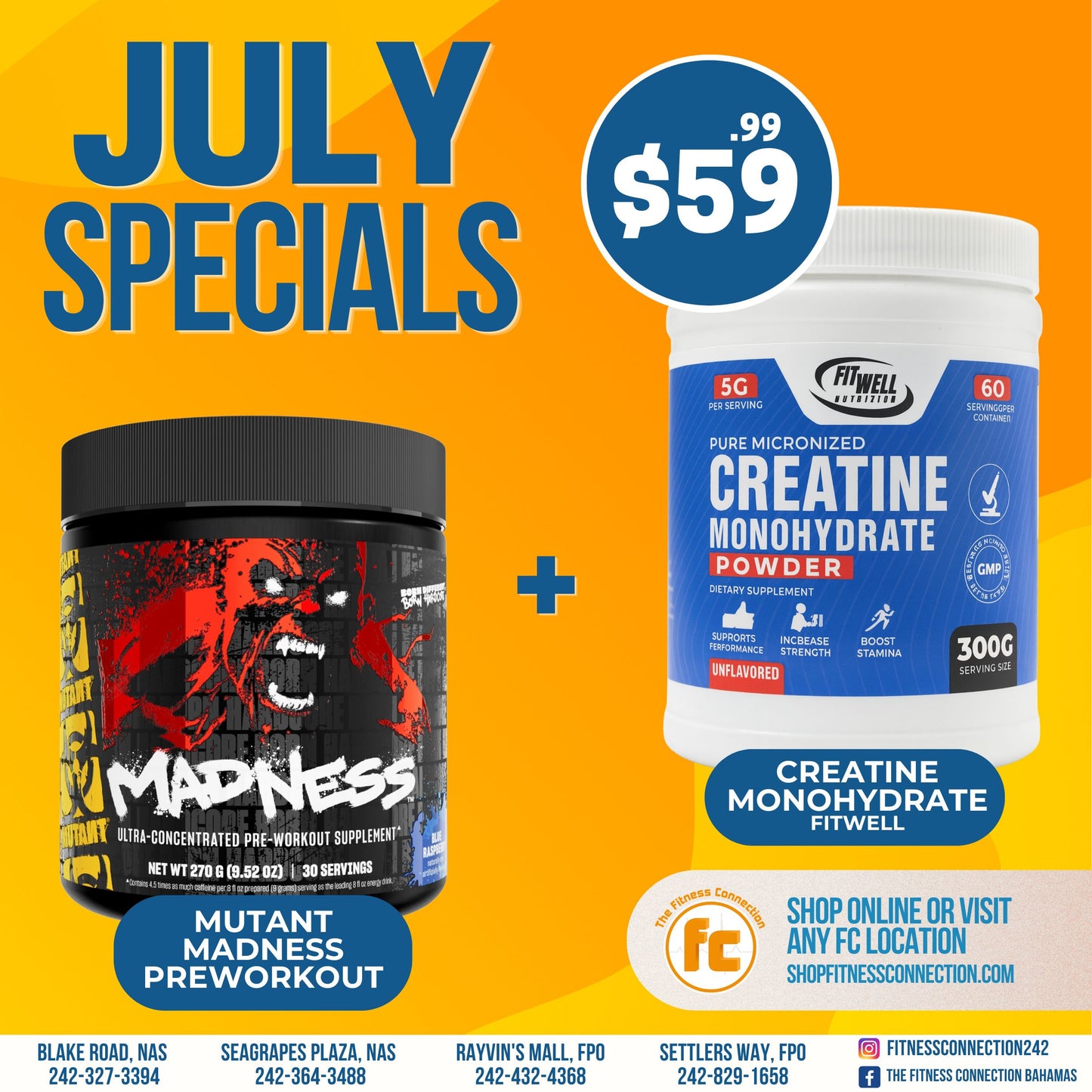 July Special - Mutant Madness Preworkout + FW Creatine Monohydrate