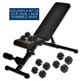 Adjustable Bench and Dumbbell Bundle