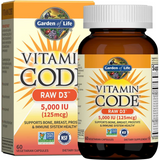 Garden of Life Vitamin D|| Vitamin Code Raw D3 || Vitamin D 5,000 IU 60 ct