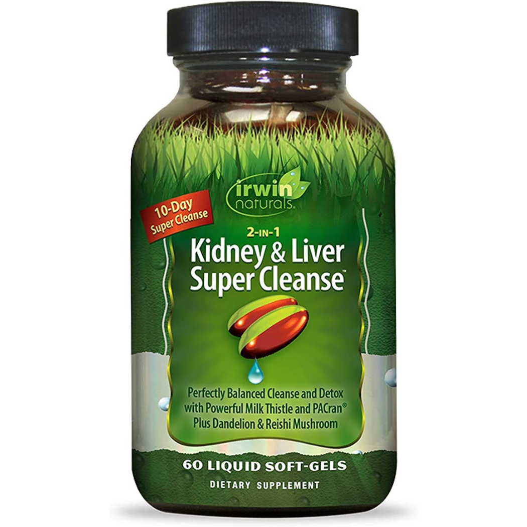 Irwin Naturals|| Kidney Liver 2 in 1 Super Cleanse||60ct