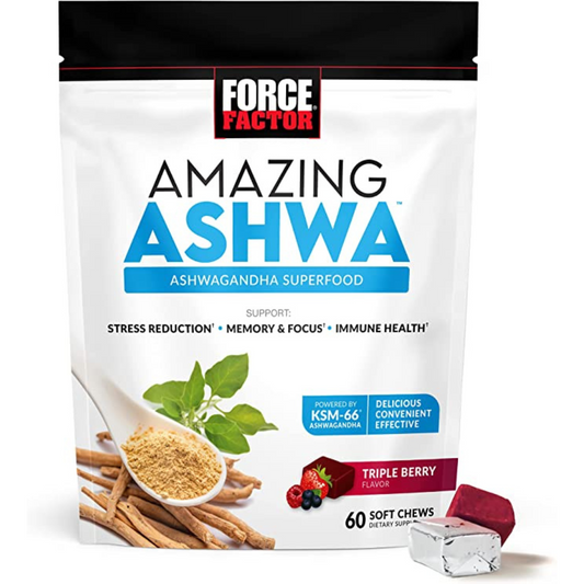 Amazing Ashwa Ashwagandha  Soft Chews- Triple Berry - 60 soft chews
