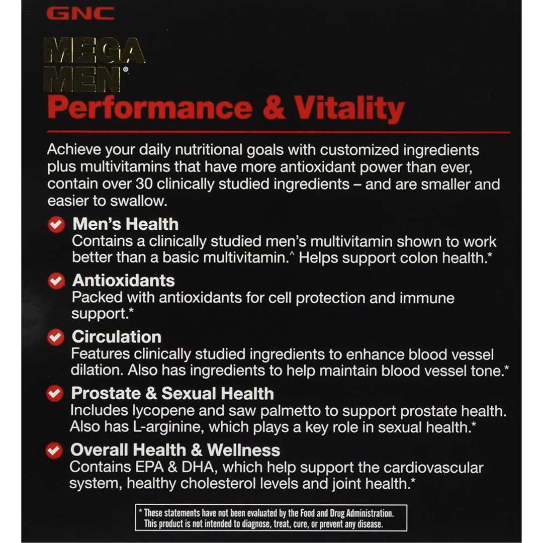GNC Mega Men Performance & Vitality 30pk