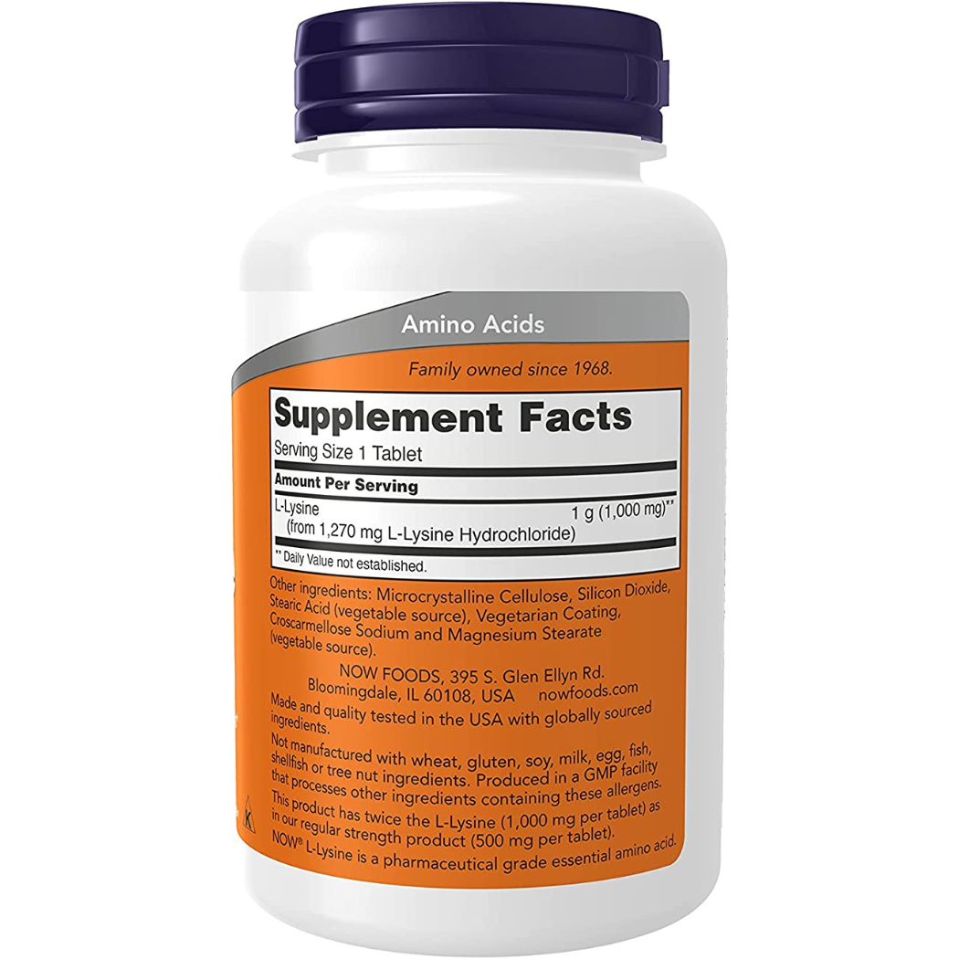 NOW L-Lysine 1000mg 100 tabs