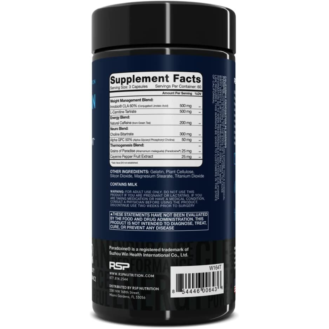 RSP QuadraLean Thermogenic 180ct  Weight Management Supplement,