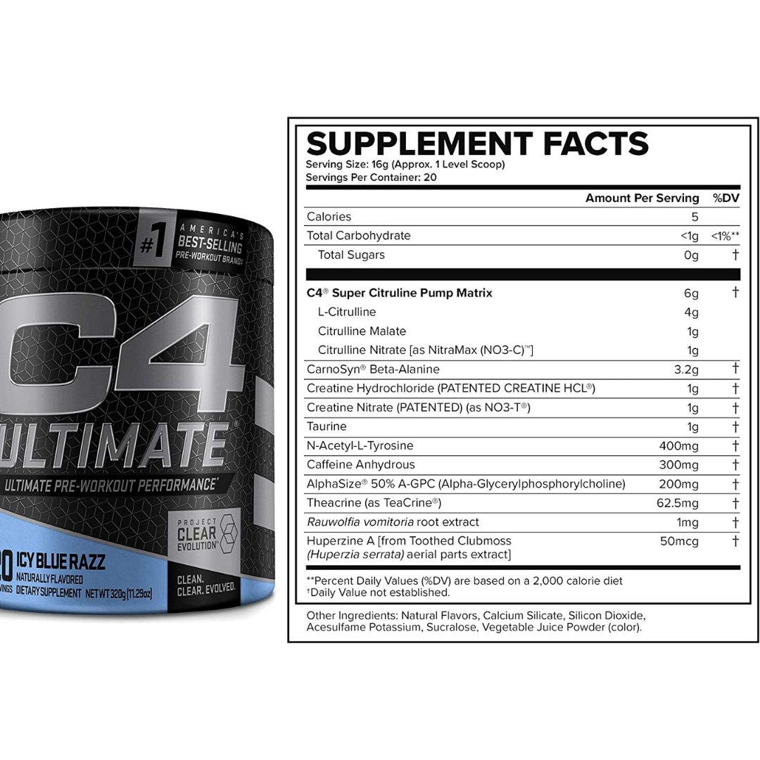 C4 Ultimate Pre-workout Powder 20 serv