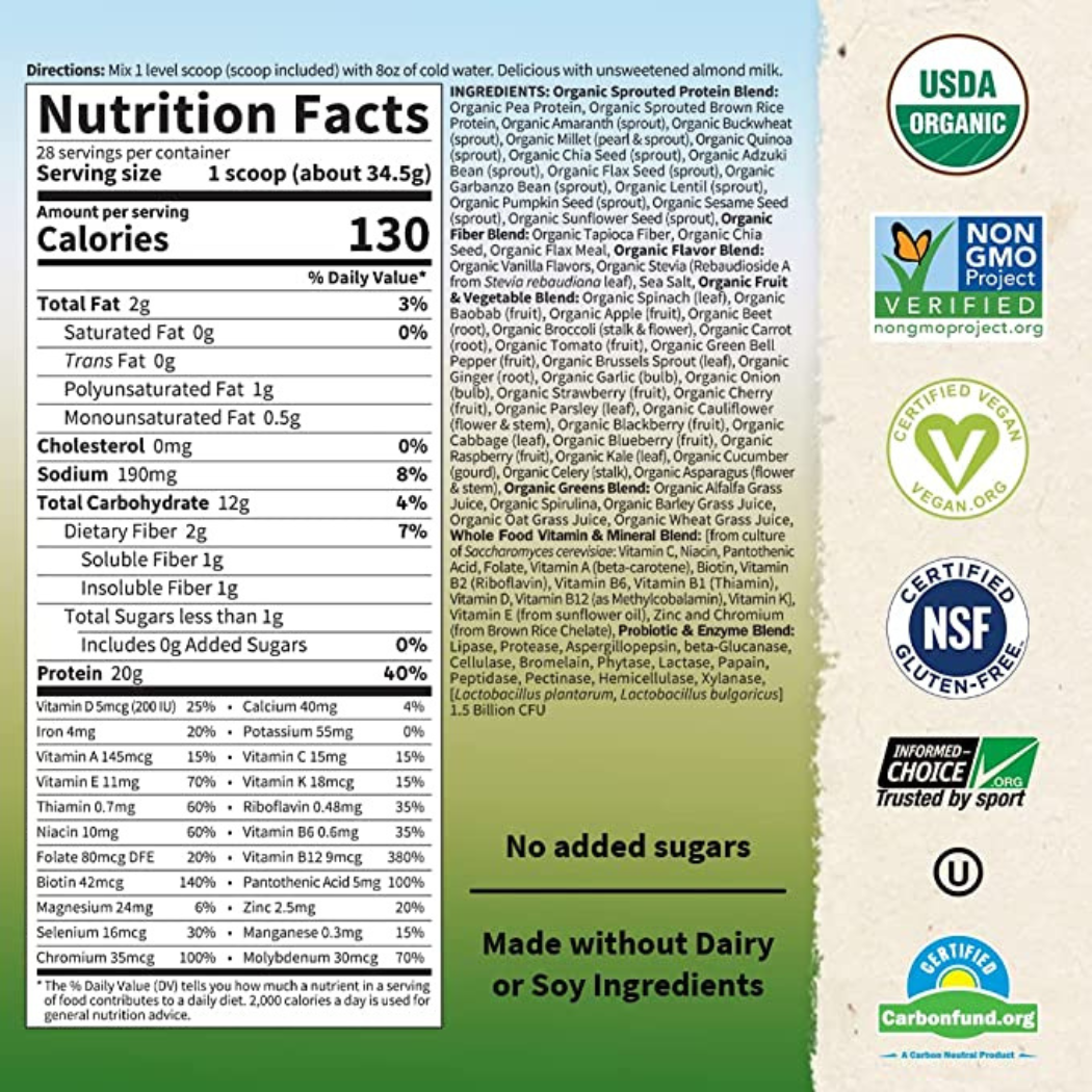 GOL Raw Organic Meal Replacement Protein