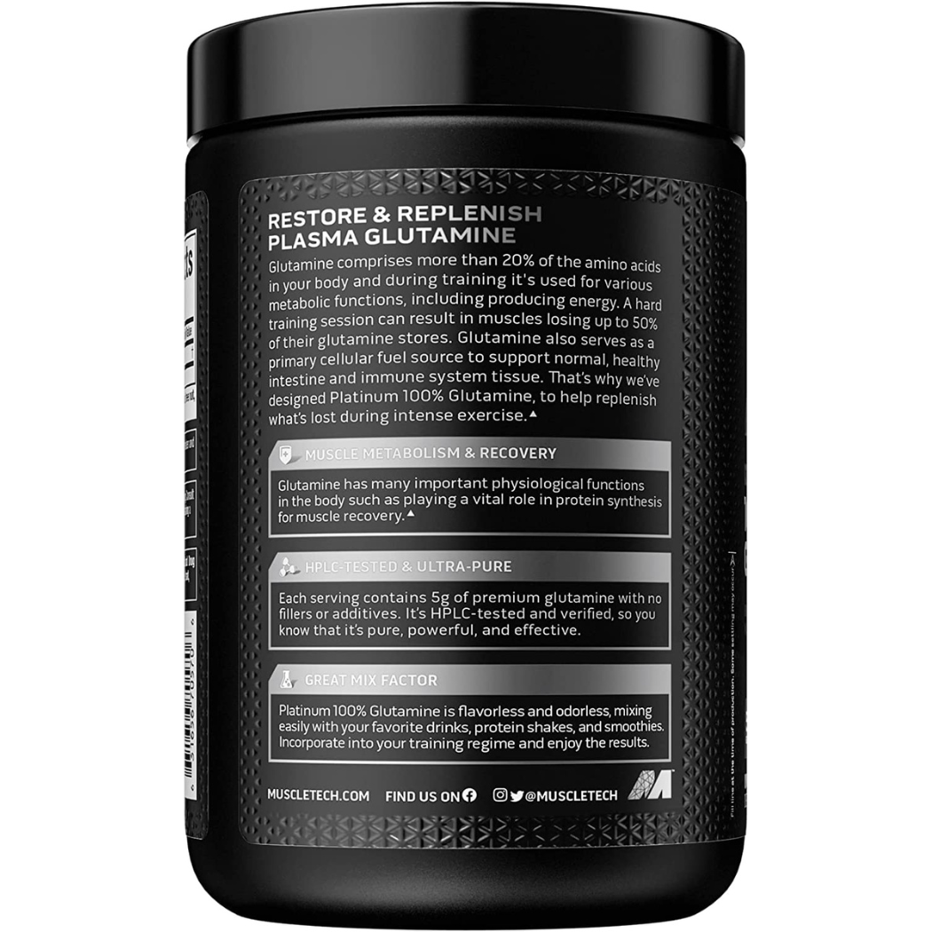 MuscleTech Platinum 100% Glutamine 300g 60 servings